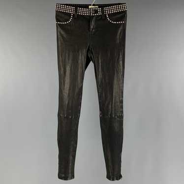 L'Agence Black Leather Studded Lamb Skin Jean Cut… - image 1