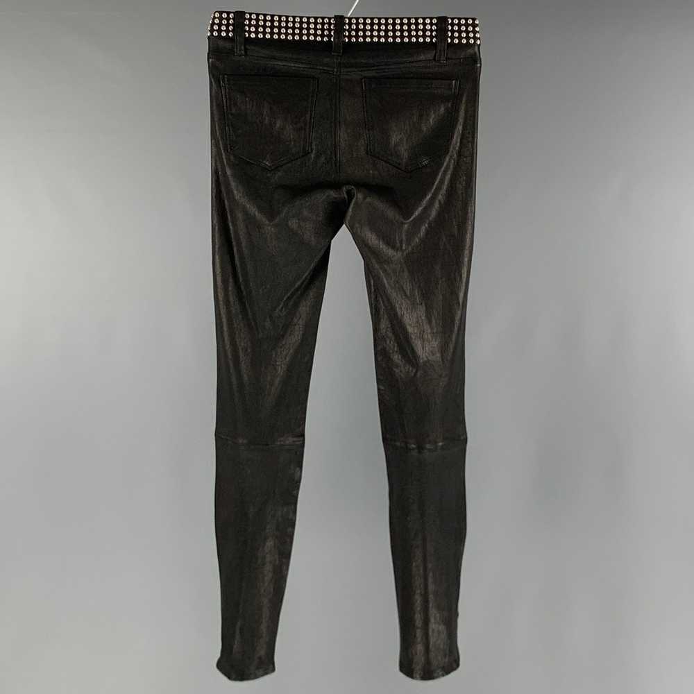 L'Agence Black Leather Studded Lamb Skin Jean Cut… - image 2