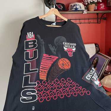 Chicago Bulls NBA '47 Vintage Gray Red Match Raglan Hoodie Pullover Sw –  East American Sports LLC