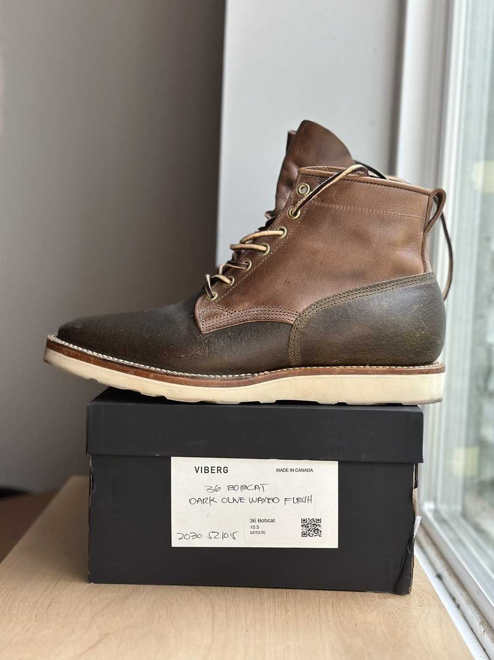 Horween Leather × Viberg Dark Olive Waxed flesh a… - image 1