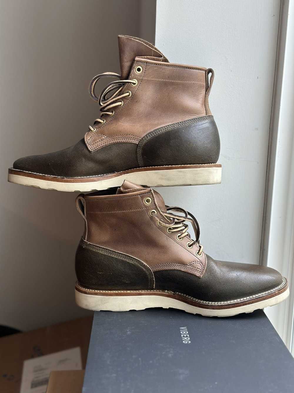 Horween Leather × Viberg Dark Olive Waxed flesh a… - image 2