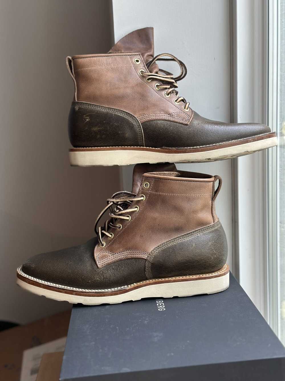 Horween Leather × Viberg Dark Olive Waxed flesh a… - image 3