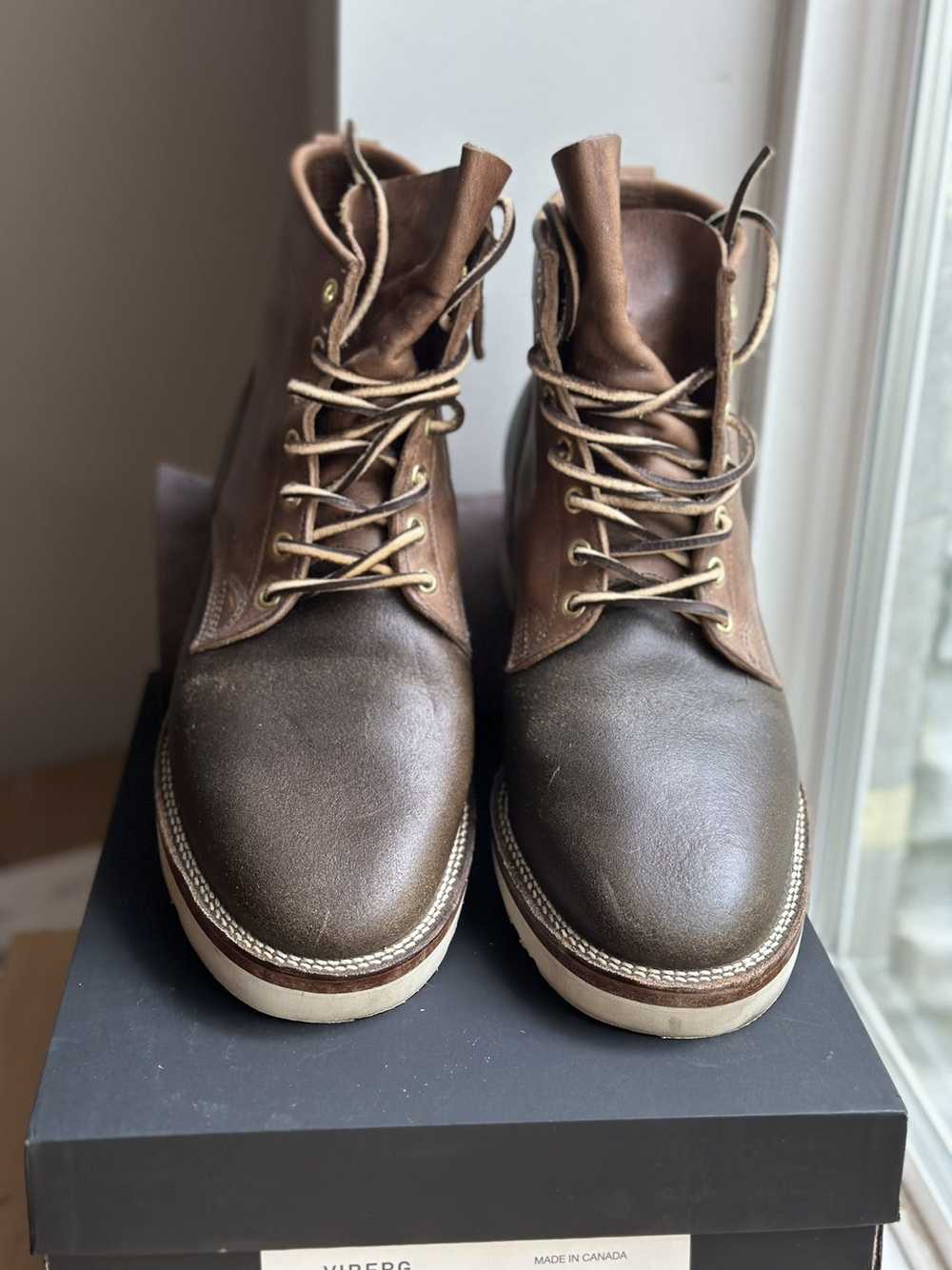 Horween Leather × Viberg Dark Olive Waxed flesh a… - image 4