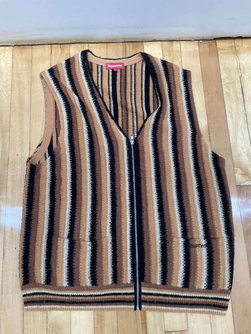 Supreme Supreme Stripped Sweater Vest Brown (L) - image 1