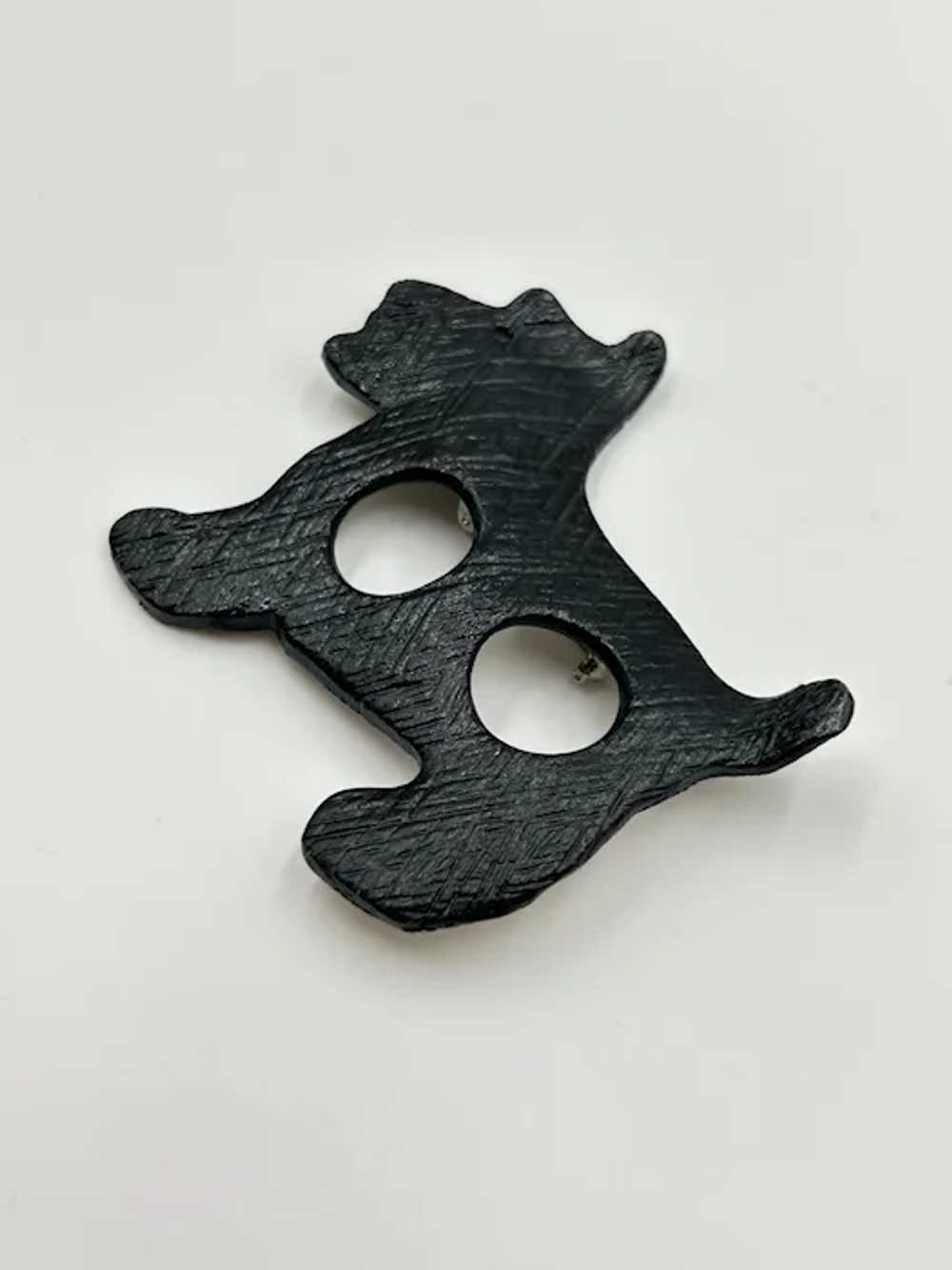 Strange Unusual Black Scottie Pin Brooch Large Si… - image 3