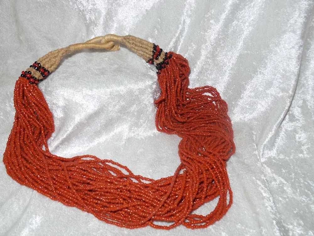 Ethnic Red Coral Multi Strand Necklace - image 4
