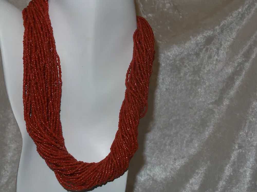 Ethnic Red Coral Multi Strand Necklace - image 8