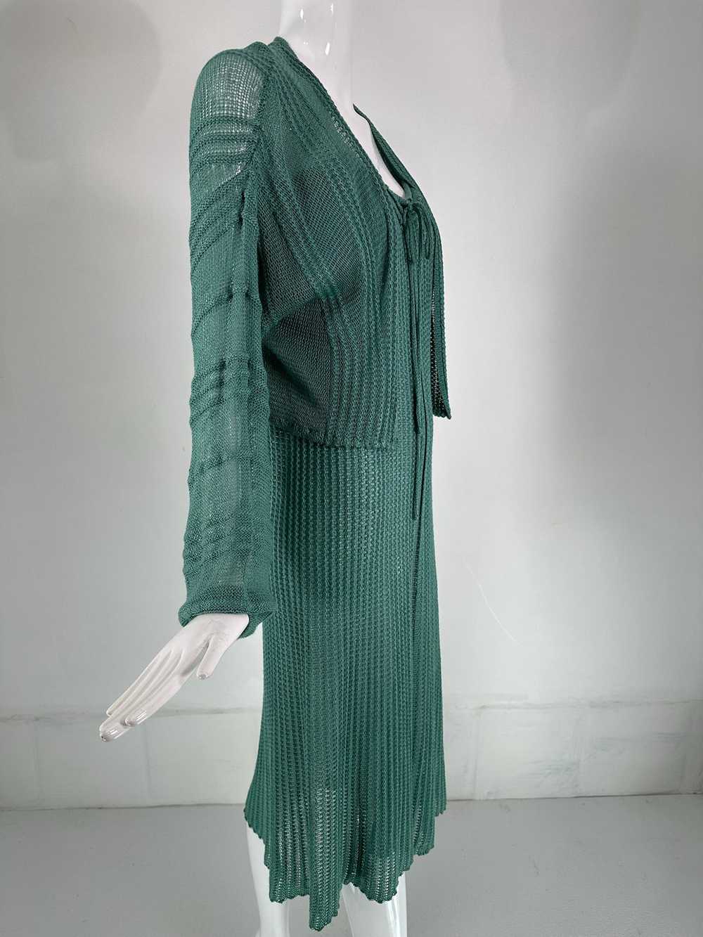 Mary Farrin London Aqua Cotton Crochet Slip Dress… - image 10
