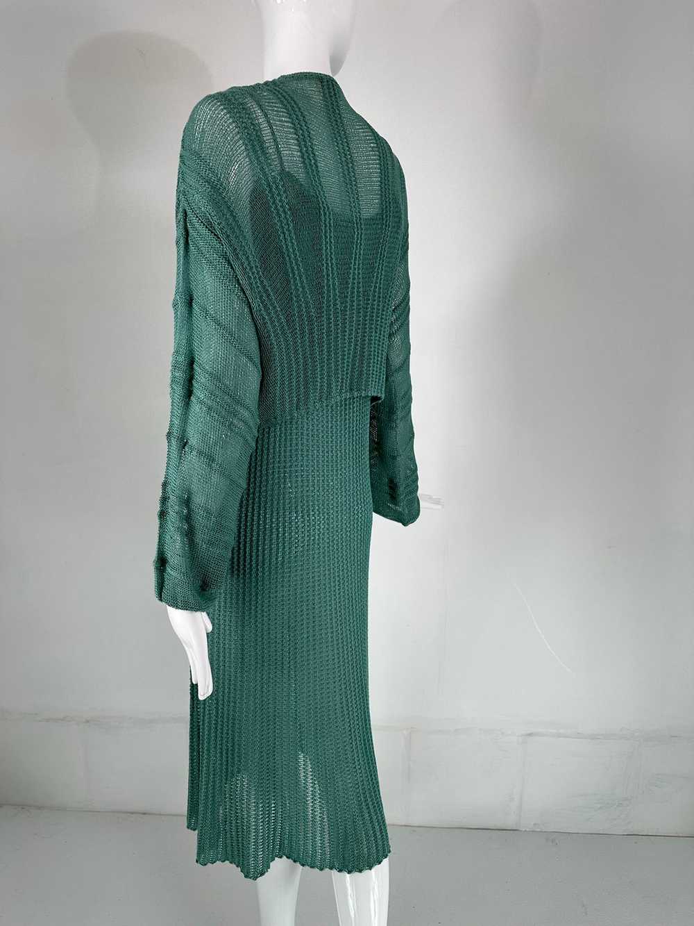 Mary Farrin London Aqua Cotton Crochet Slip Dress… - image 12