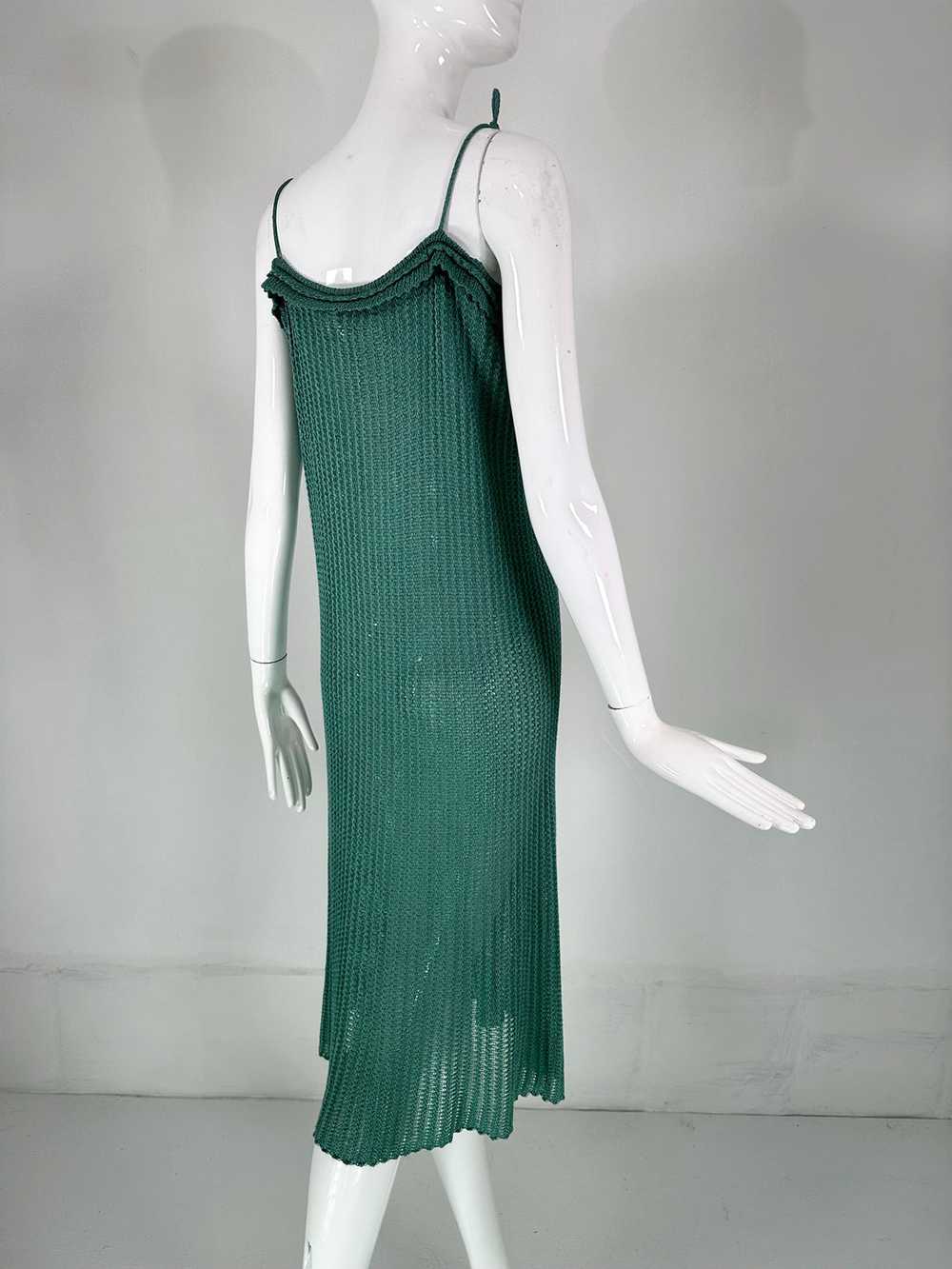 Mary Farrin London Aqua Cotton Crochet Slip Dress… - image 6