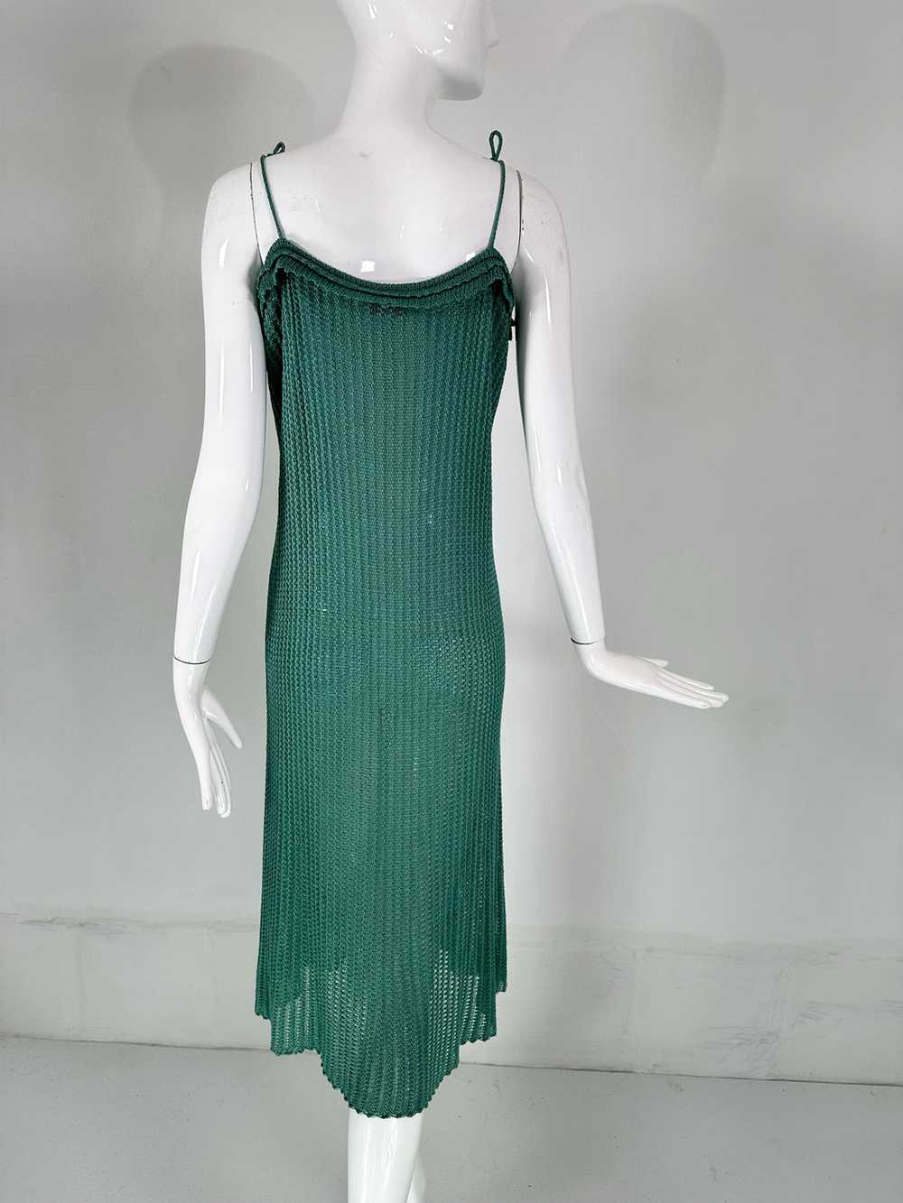 Mary Farrin London Aqua Cotton Crochet Slip Dress… - image 7