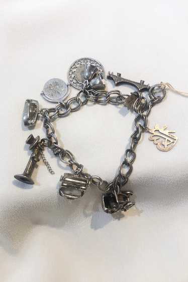 Mexican Sterling Charm Bracelet, Castelan