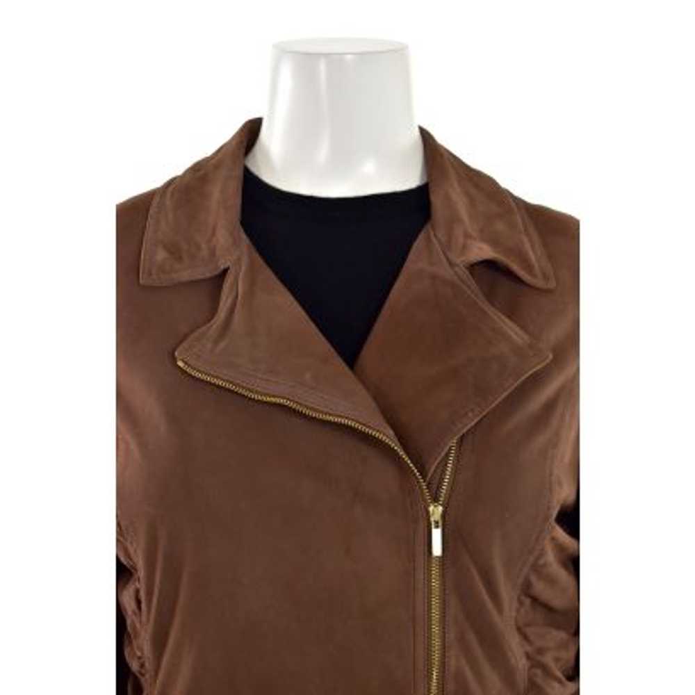 St. John Boutiques Ruched Suede Jacket in Brown - image 2