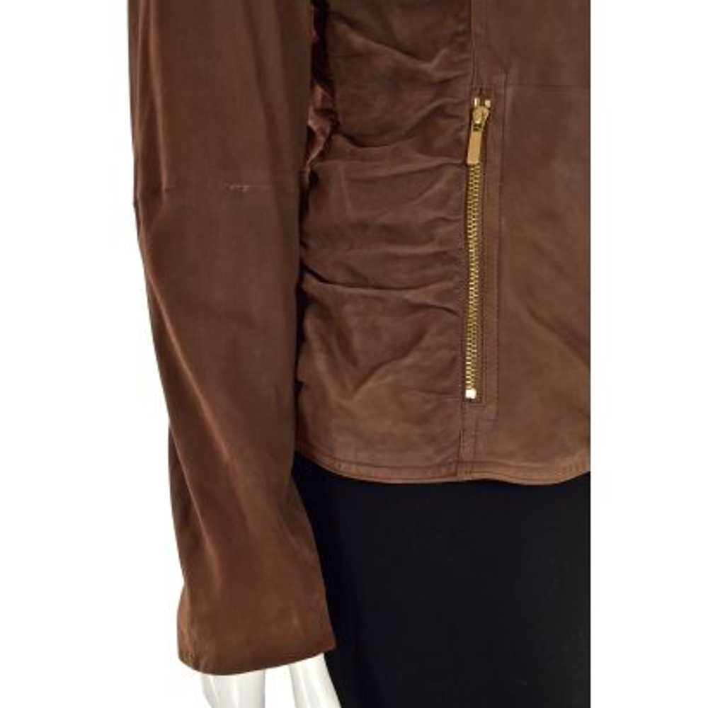 St. John Boutiques Ruched Suede Jacket in Brown - image 4