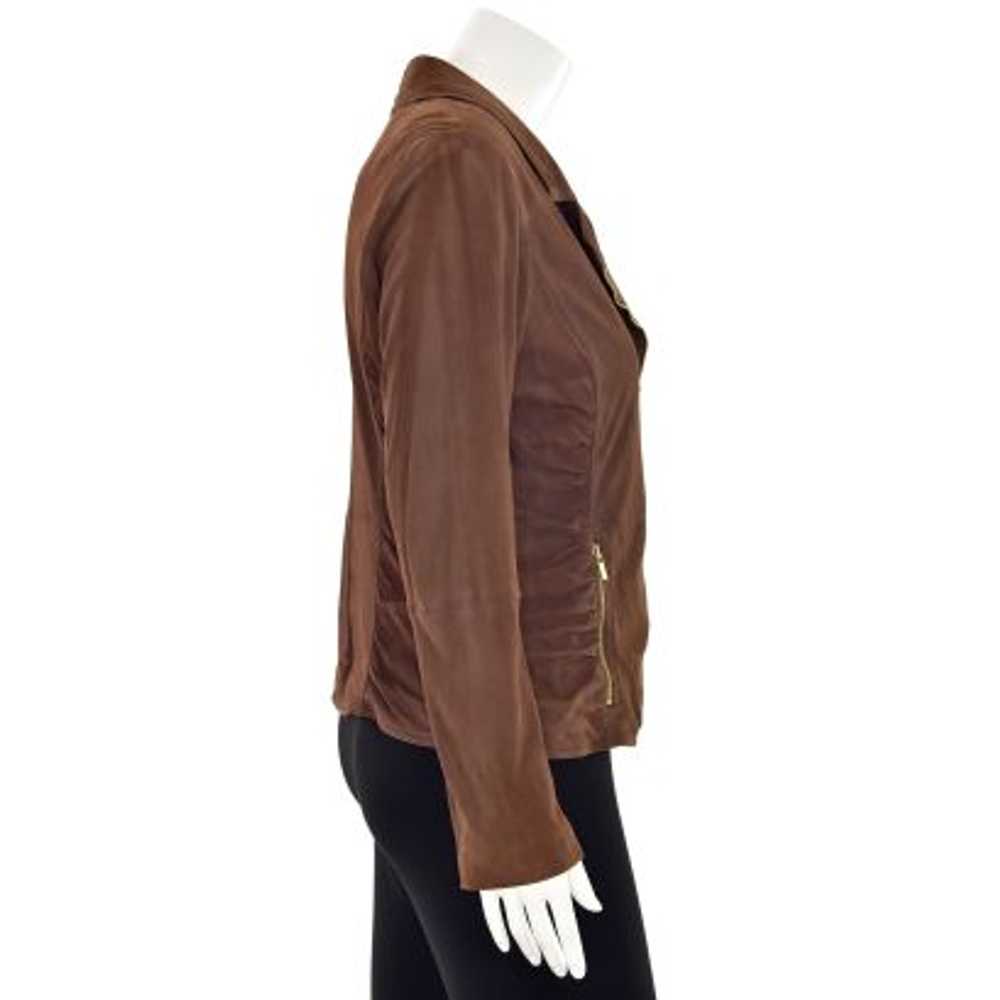 St. John Boutiques Ruched Suede Jacket in Brown - image 5