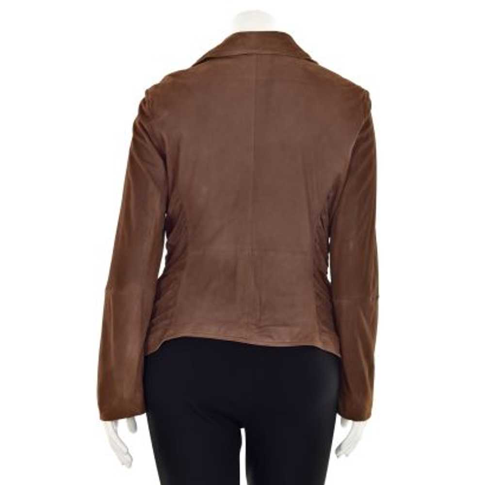 St. John Boutiques Ruched Suede Jacket in Brown - image 6