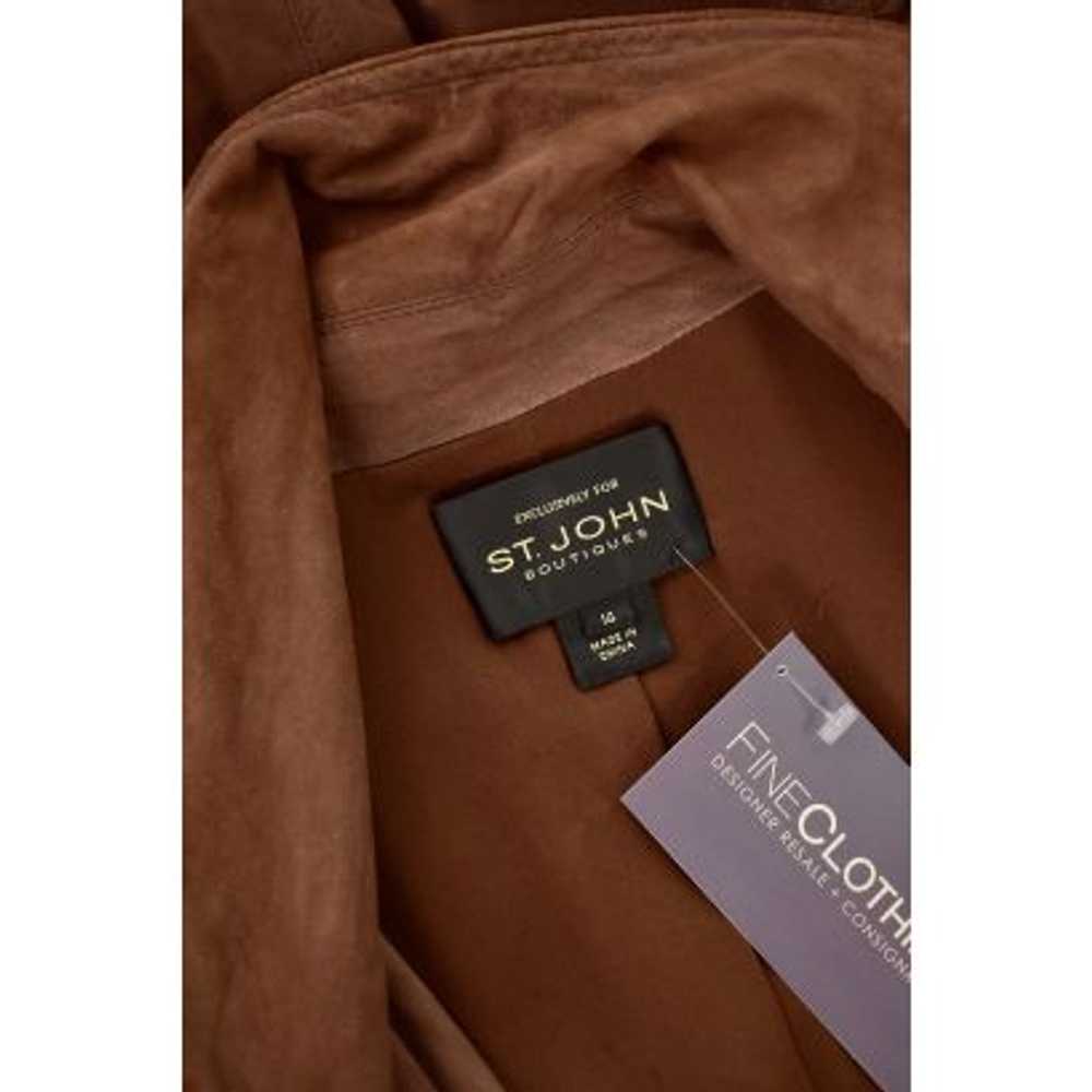 St. John Boutiques Ruched Suede Jacket in Brown - image 8