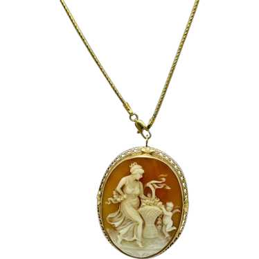 Victorian Artemis/Diana and Cupid with Flowers Ca… - image 1