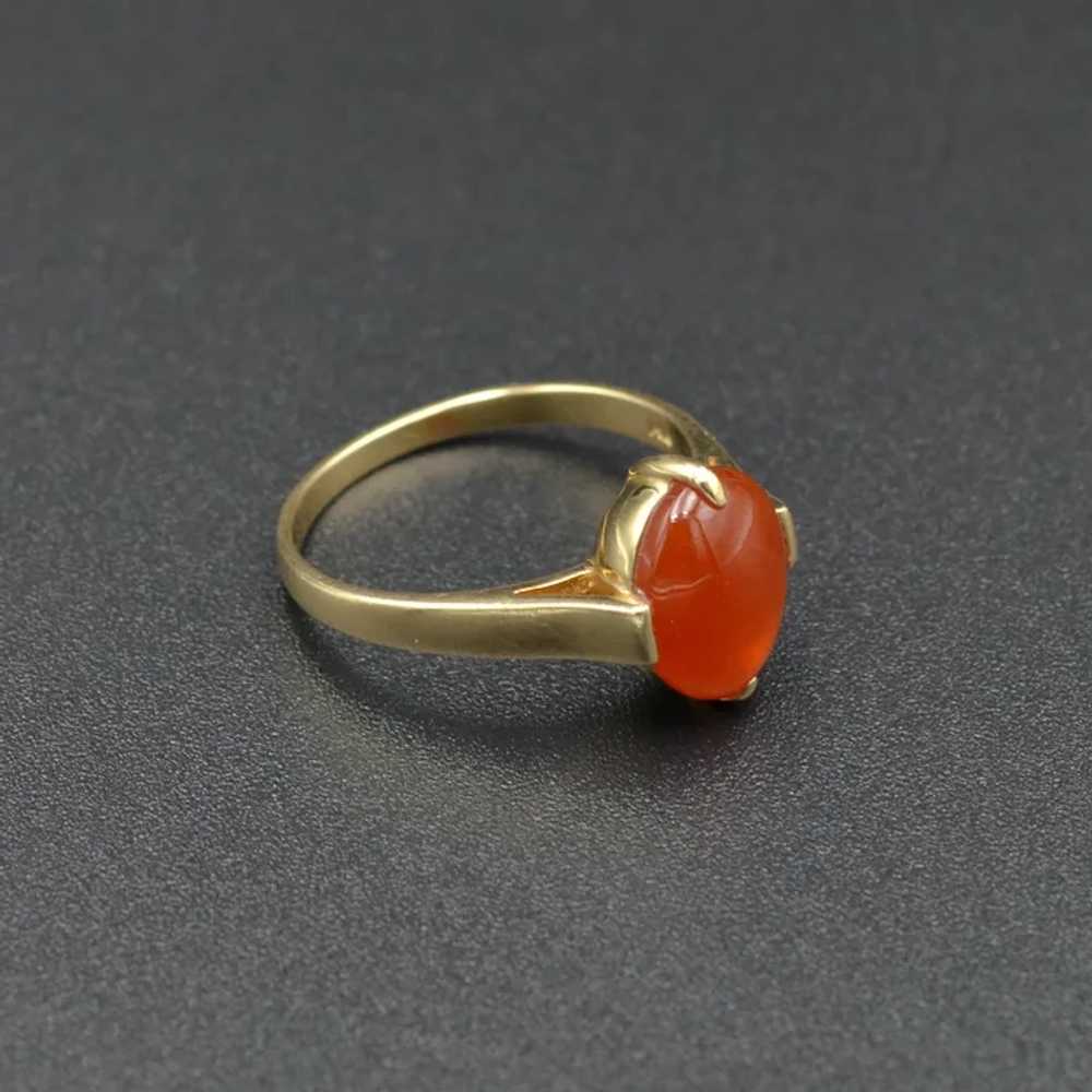 Vintage Orange Jadeite Jade and 14k Gold Ring - image 5