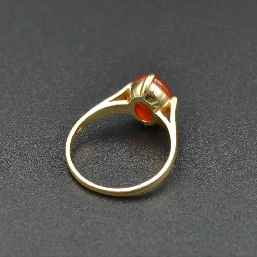 Vintage Orange Jadeite Jade and 14k Gold Ring - image 8