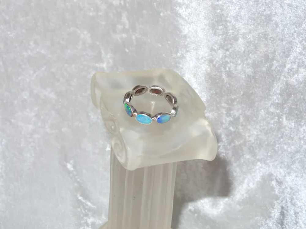Genuine Natural Australian Opal Band Ring - image 4