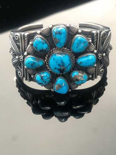 希少 \"Gary Reaves\" TURQUOISE BRACELET Vintage Gary Reeves Bracelet of Natural Turquoise