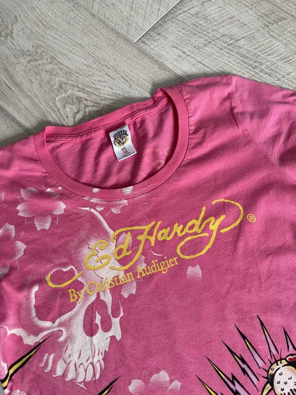 Ed Hardy Ed Hardy T-Shirt Pink Size M Made in USA… - image 2