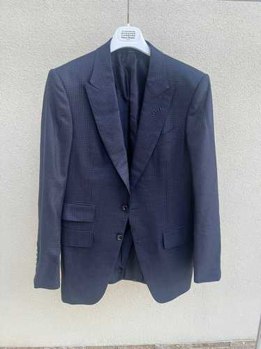 Tom Ford Wool & Silk Blazer in Blue & Black