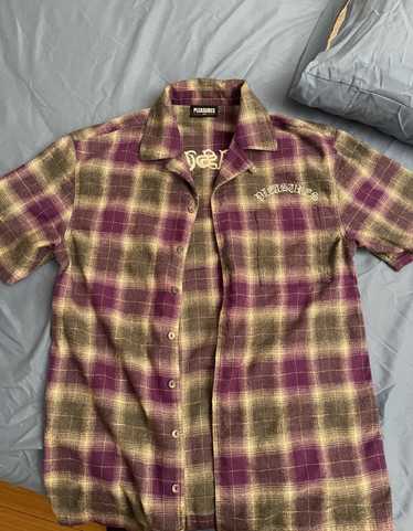 Pleasures Pleasures purple plaid shirt