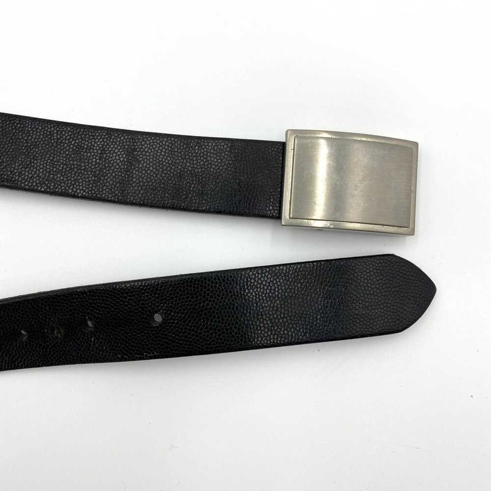 Coach Coach Leather Belt Men Textured Black Silve… - image 2