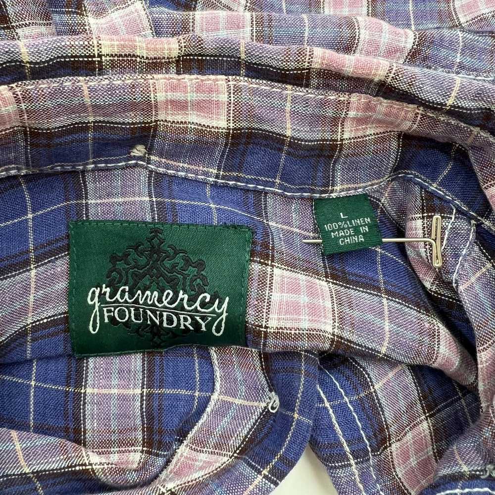 Other Gramercy Foundry Linen Plaid Short Sleeve B… - image 3