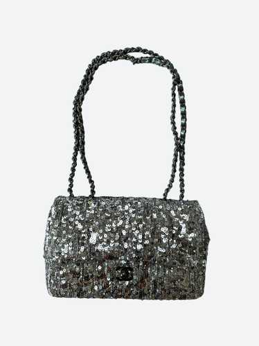 Chanel Chanel Silver Sequin Medium Flap Bag