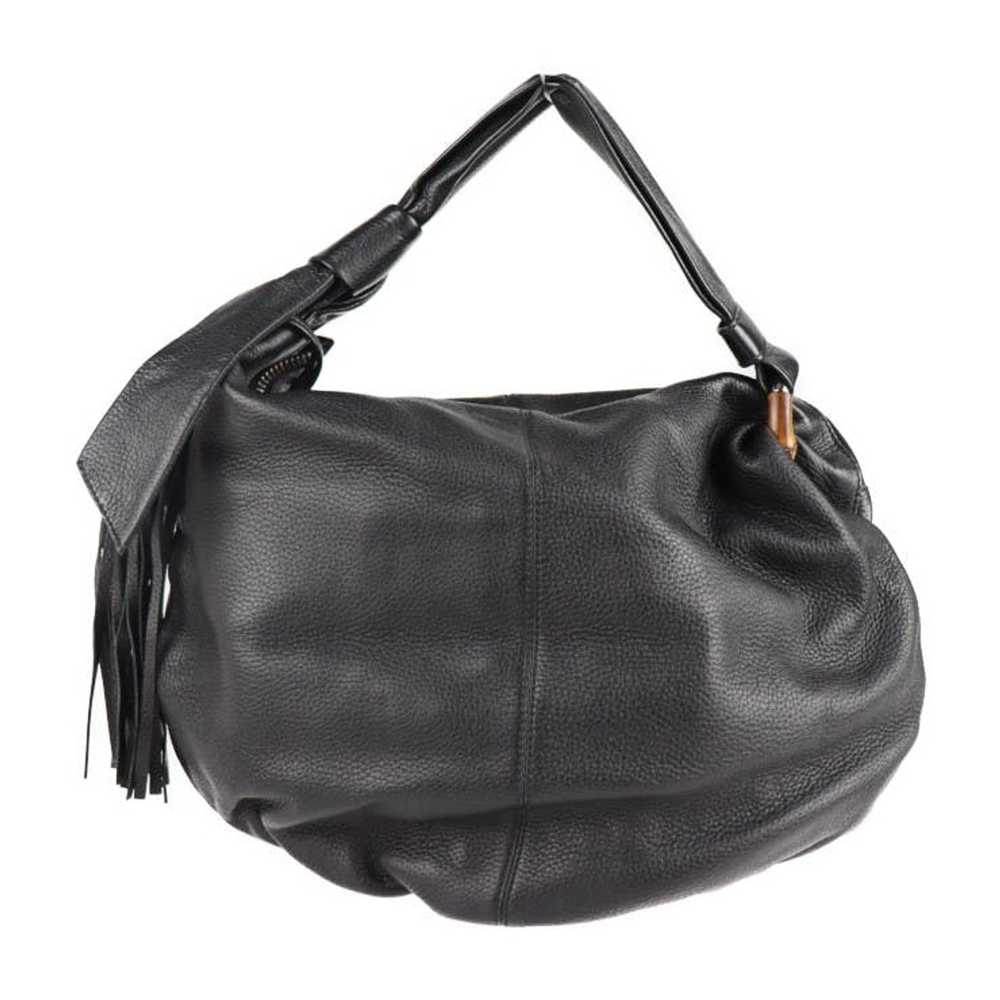 Gucci Gucci Bamboo Handbag Leather Black Tassel - image 1