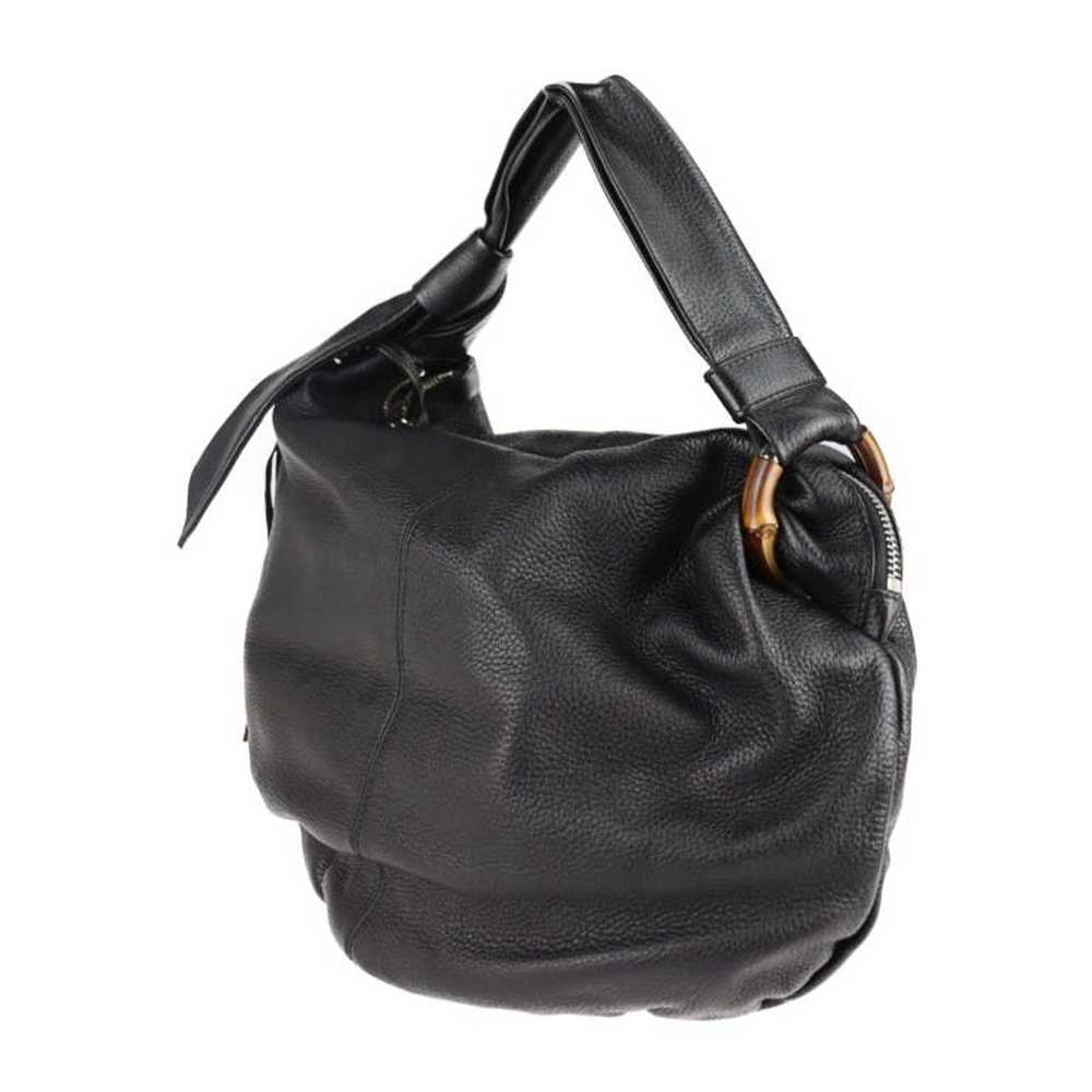 Gucci Gucci Bamboo Handbag Leather Black Tassel - image 2