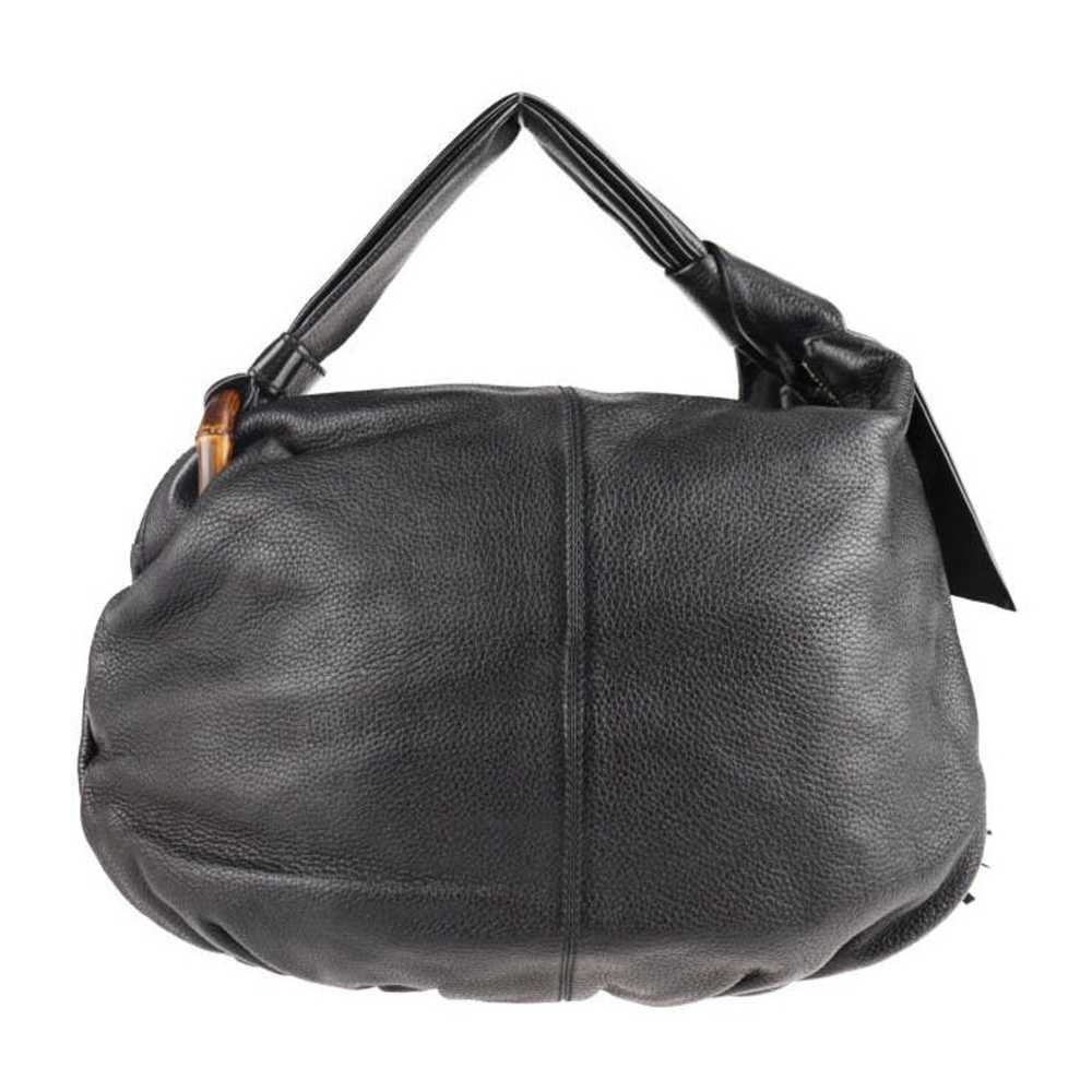 Gucci Gucci Bamboo Handbag Leather Black Tassel - image 3