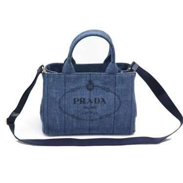 Crossbody bag Prada Blue in Denim - Jeans - 10574336