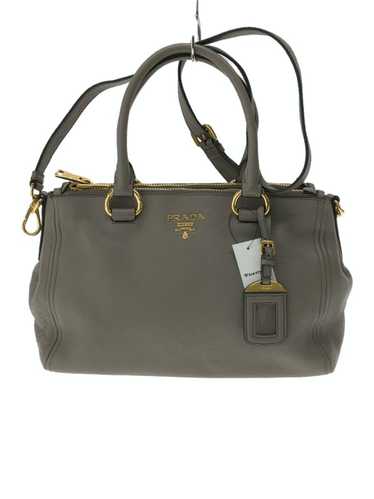 Prada Prada Shoulder Bag Leather Gry Plain Bag