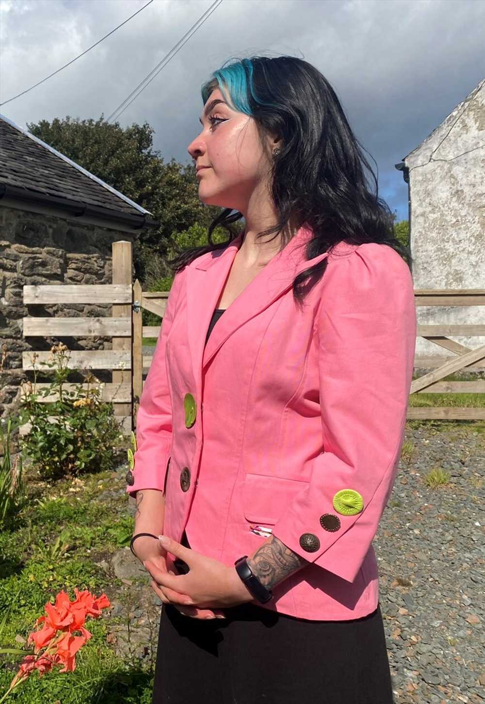 Y2K Kenzo Unique Vintage Pink Blazer Jacket Barbi… - image 5