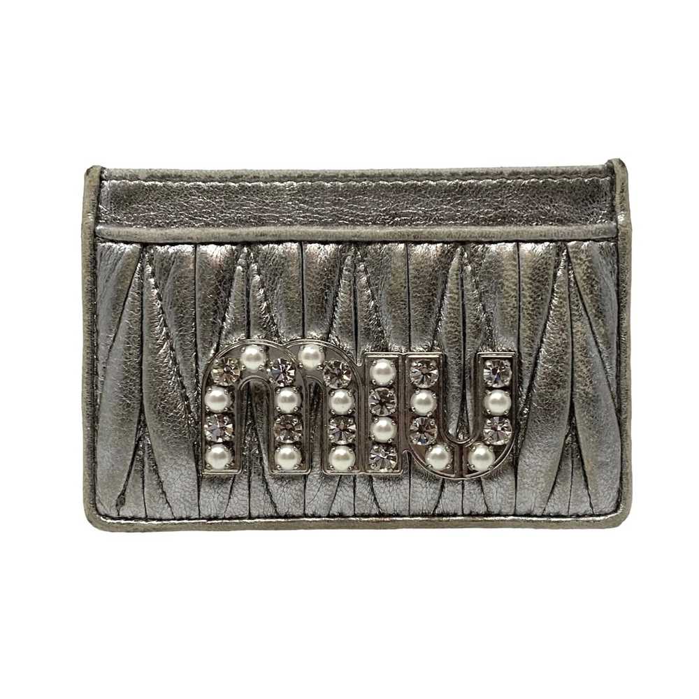 Miu Miu Miu Miu Matelasse Pearl Rhinestone Leathe… - image 1