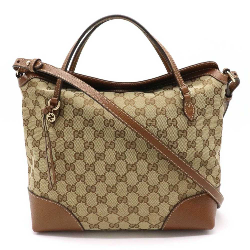 Gucci Gucci GG Canvas Brie Leather Handbag 2WAY - image 1