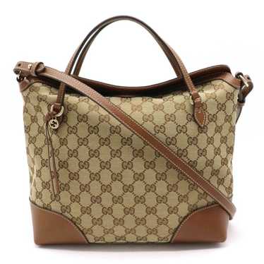 Gucci Gucci GG Canvas Brie Leather Handbag 2WAY - image 1