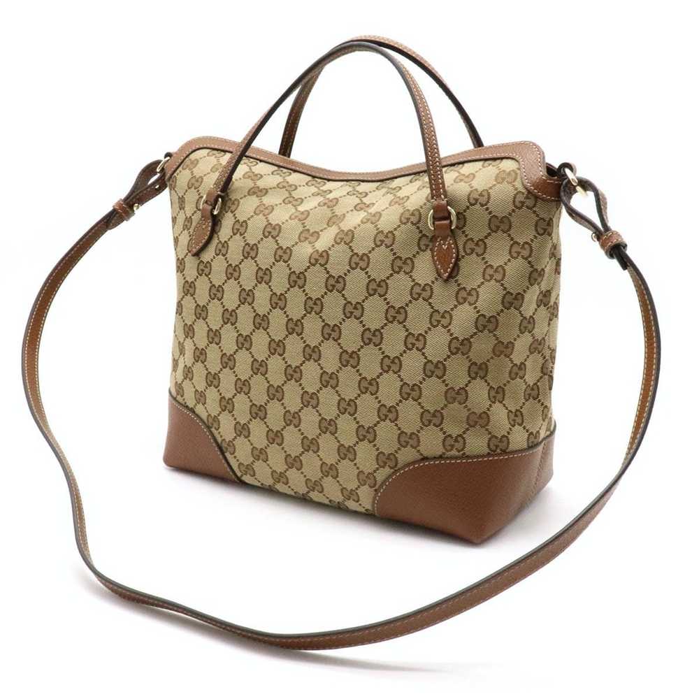 Gucci Gucci GG Canvas Brie Leather Handbag 2WAY - image 2