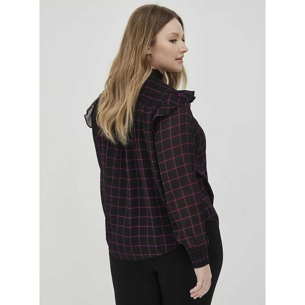 Other Torrid Womens 2X Black/Purple Plaid Chiffon… - image 11