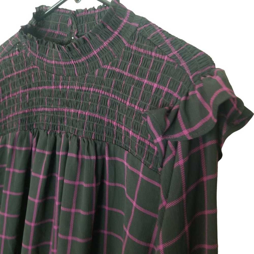 Other Torrid Womens 2X Black/Purple Plaid Chiffon… - image 6