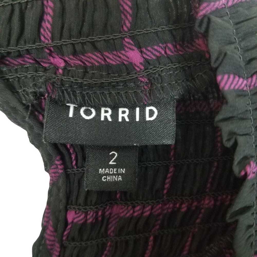 Other Torrid Womens 2X Black/Purple Plaid Chiffon… - image 7