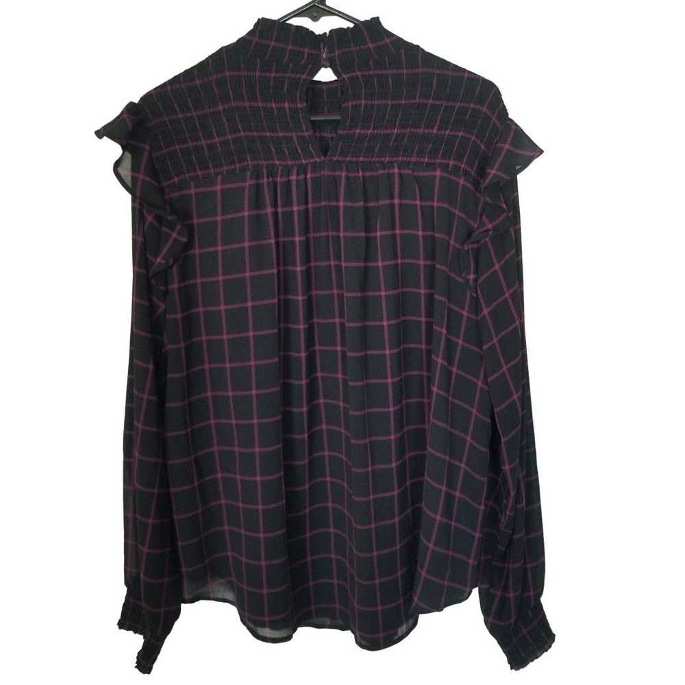 Other Torrid Womens 2X Black/Purple Plaid Chiffon… - image 9