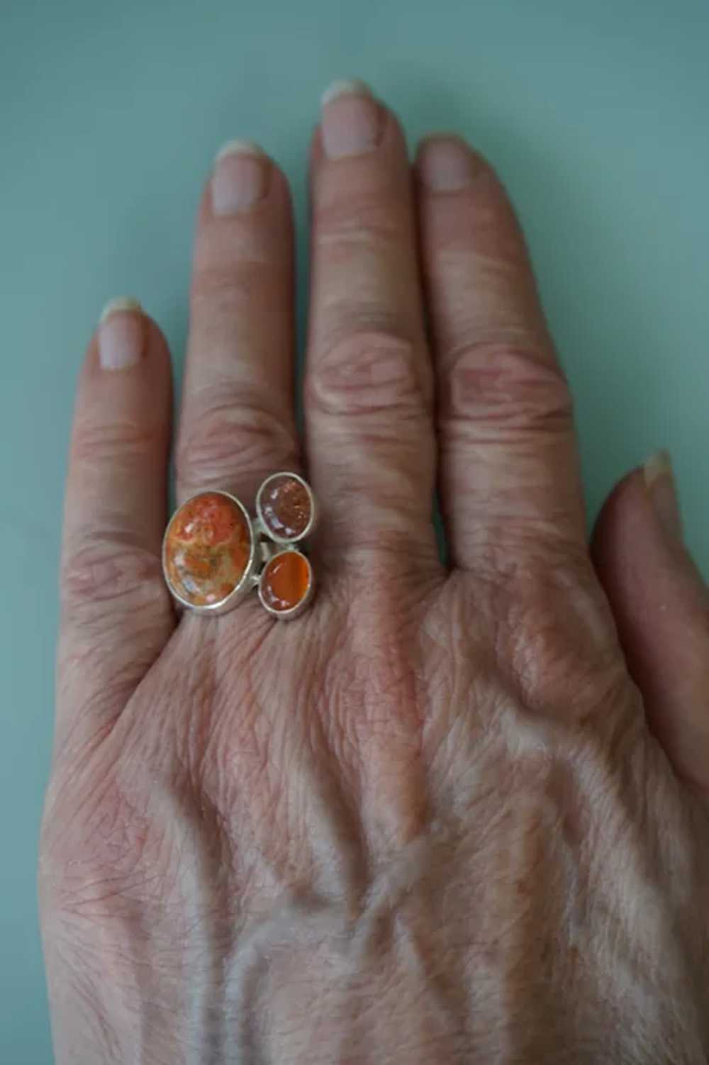 Triple Gemstone SPONGE CORAL/SUNSTONE/CARNELIAN a… - image 10