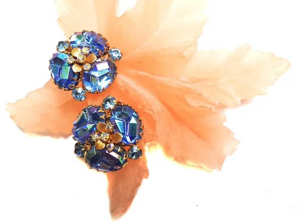 Exquisite Caviness 50s Vintage Clip Earrings Big … - image 3