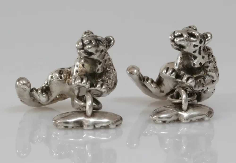 African Panther Silver Cufflinks | Vintage Sterli… - image 6