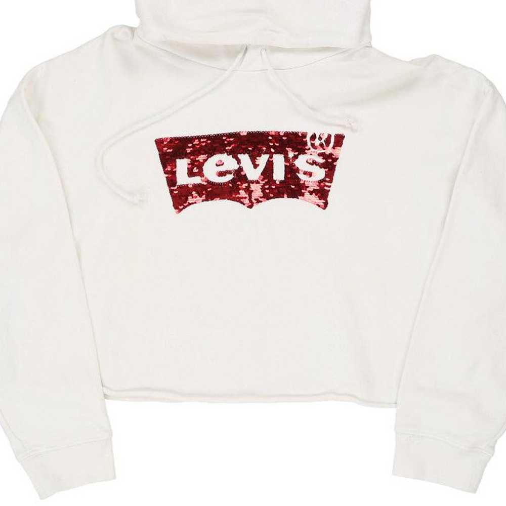 Levis Cropped Hoodie - Medium White Cotton - image 4